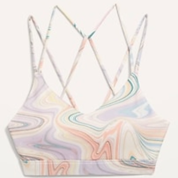 2/$20 NEW Old Navy Swirl Pop strappy light support sports bra Large - Picture 5 of 5